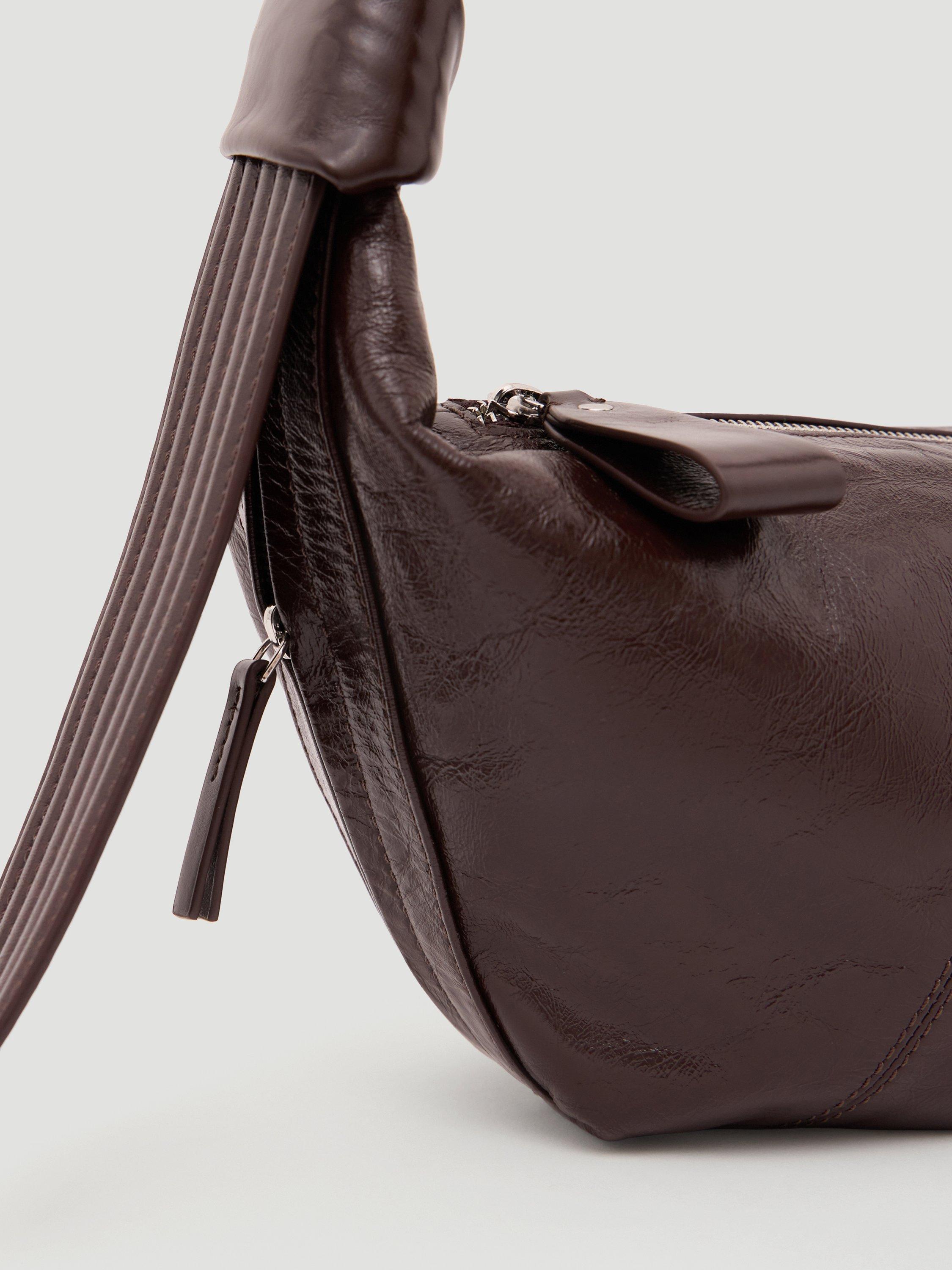 HUSH leather crescent boho bag with adjustable strap (British brand)