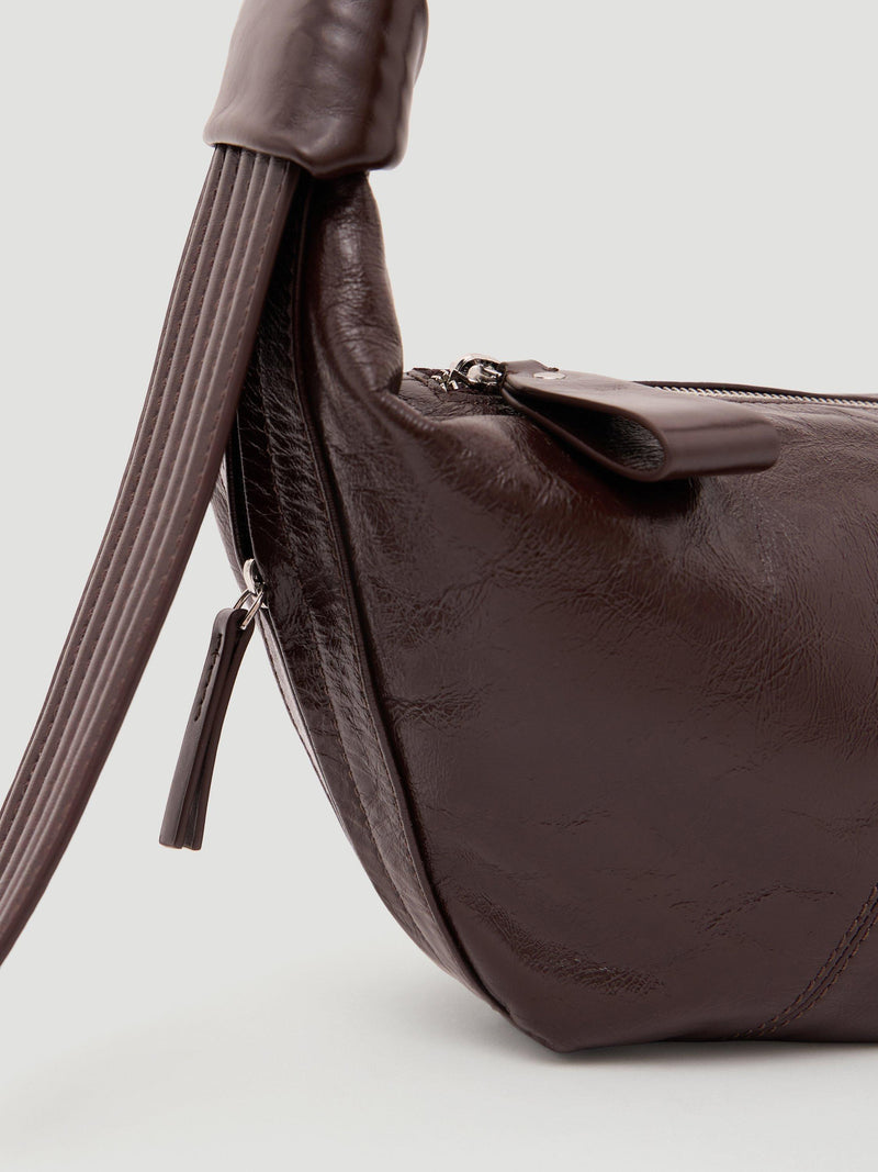 HUSH leather crescent boho bag with adjustable strap (British brand)