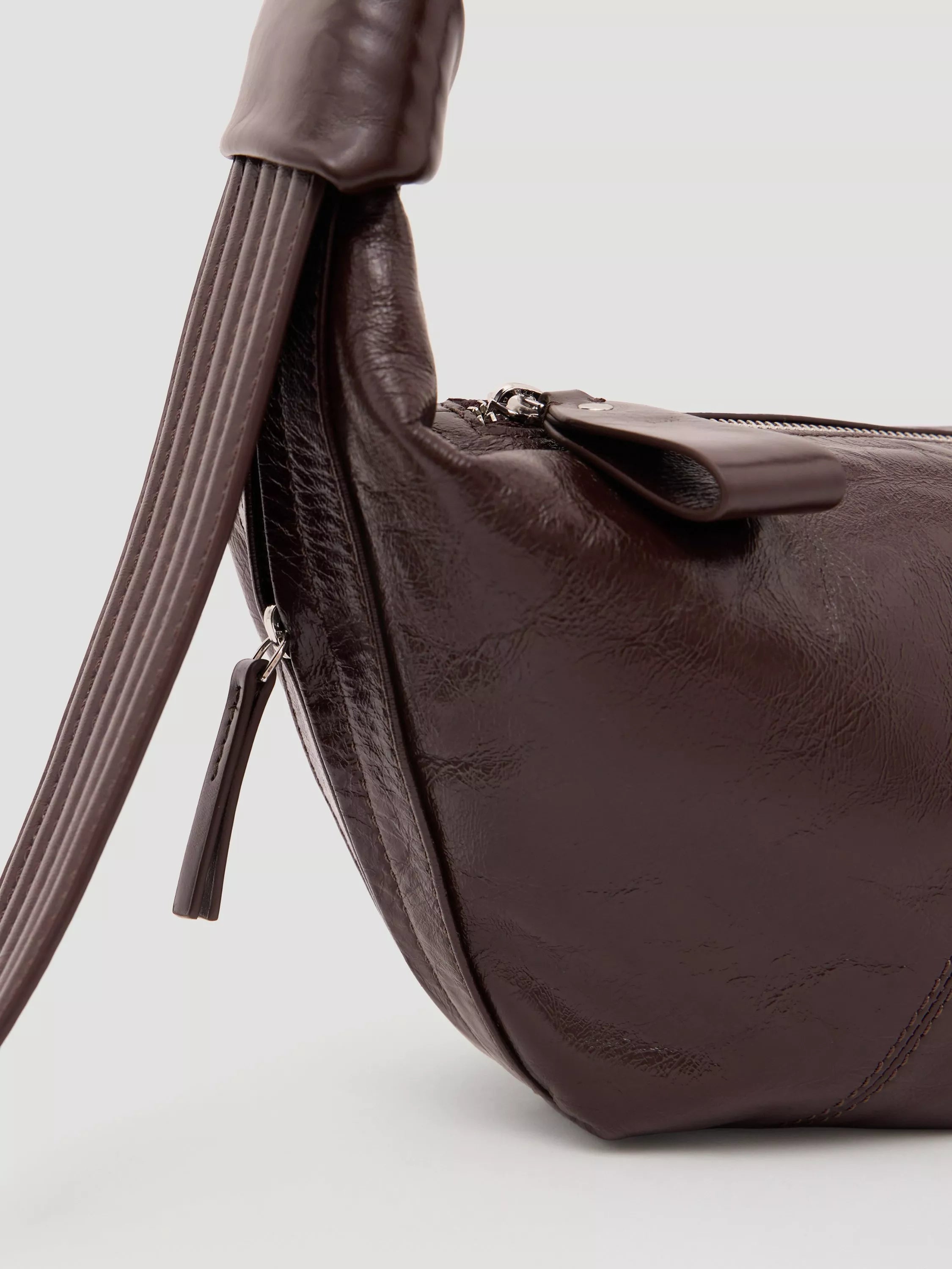 HUSH leather crescent boho bag with adjustable strap (British brand)