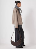 HUSH leather crescent boho bag with adjustable strap (British brand)