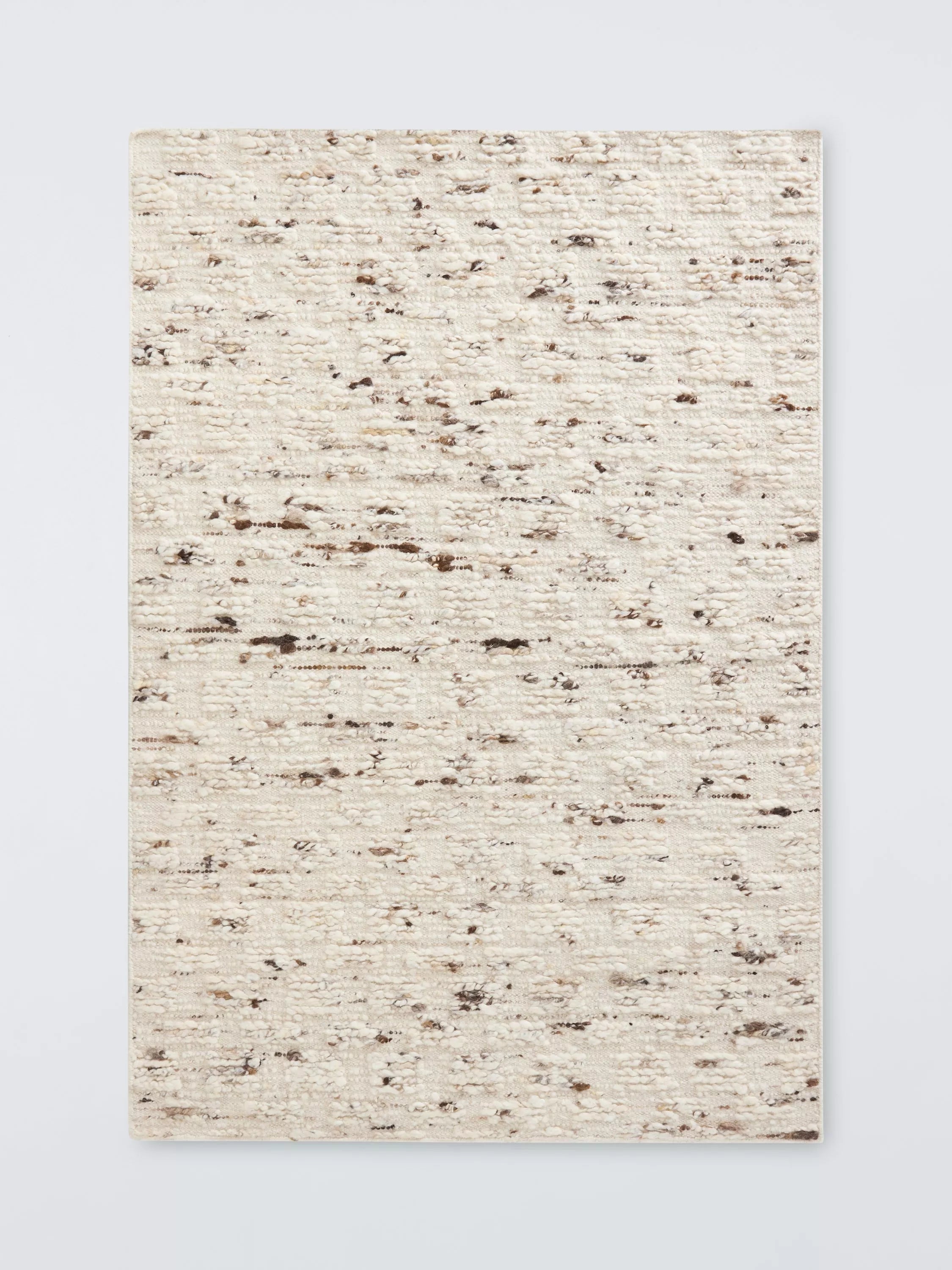 John Lewis Brook Chunky Hand Woven Wool Rich Rug, Natural, L140 x W80 cm