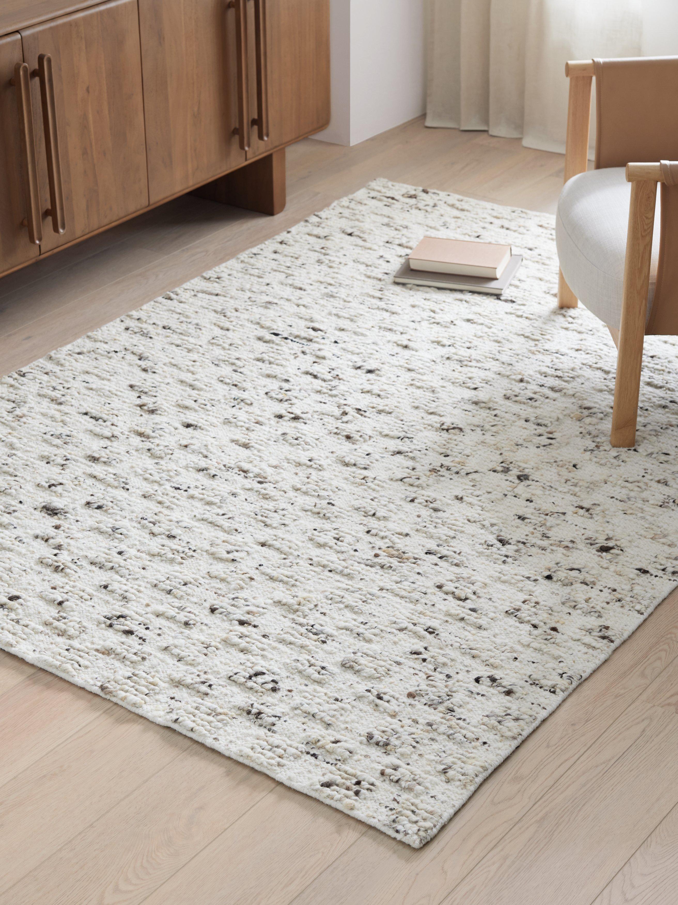 John Lewis Brook Chunky Hand Woven Wool Rich Rug 180x120cm, imported from the UK