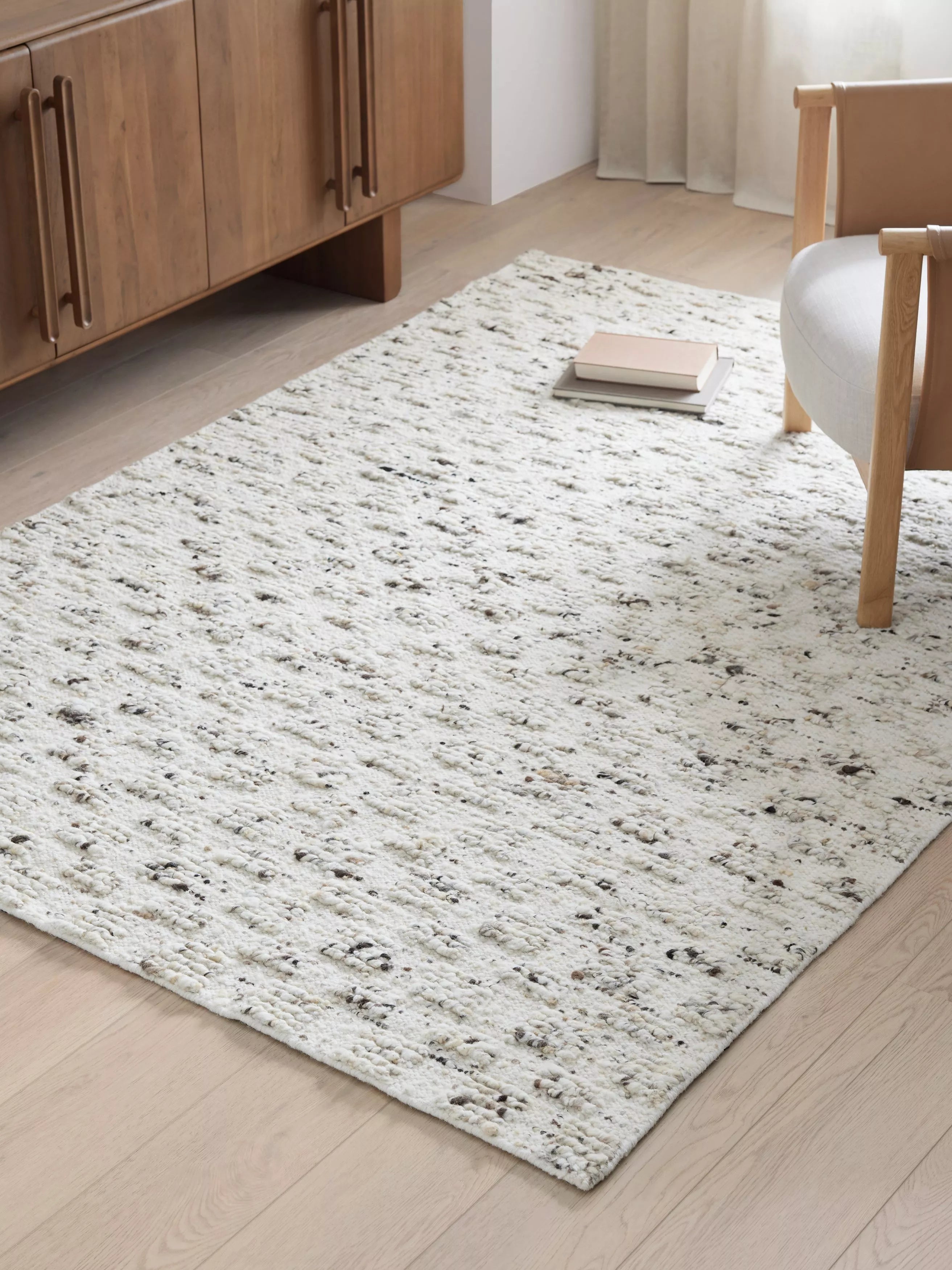 John Lewis Brook Chunky Hand Woven Wool Rich Rug 180x120cm, imported from the UK