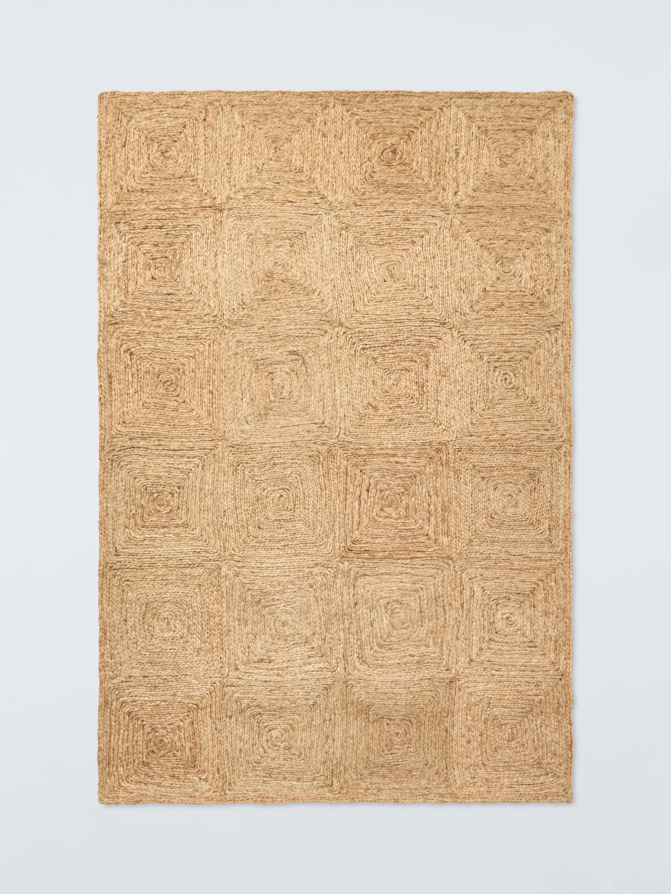 John Lewis jute hand-woven rug diamond texture 180x120cm, imported from the UK