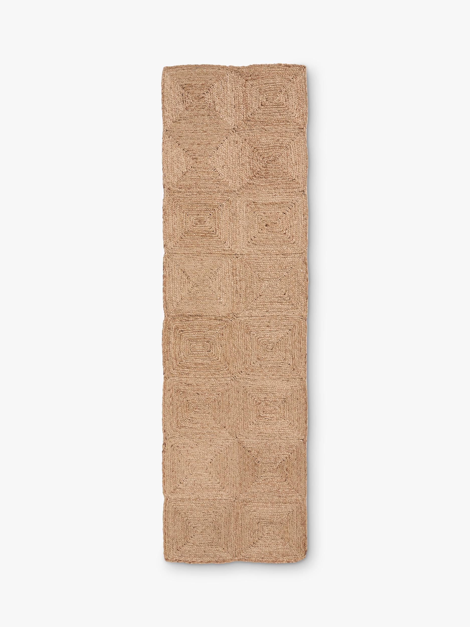 John Lewis jute hand-woven rug diamond texture 180x120cm, imported from the UK
