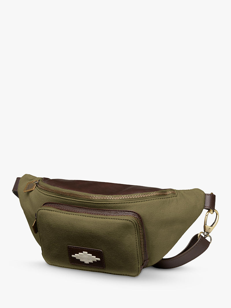 Pampeano Rinonera cross body bag canvas leather, imported from the UK