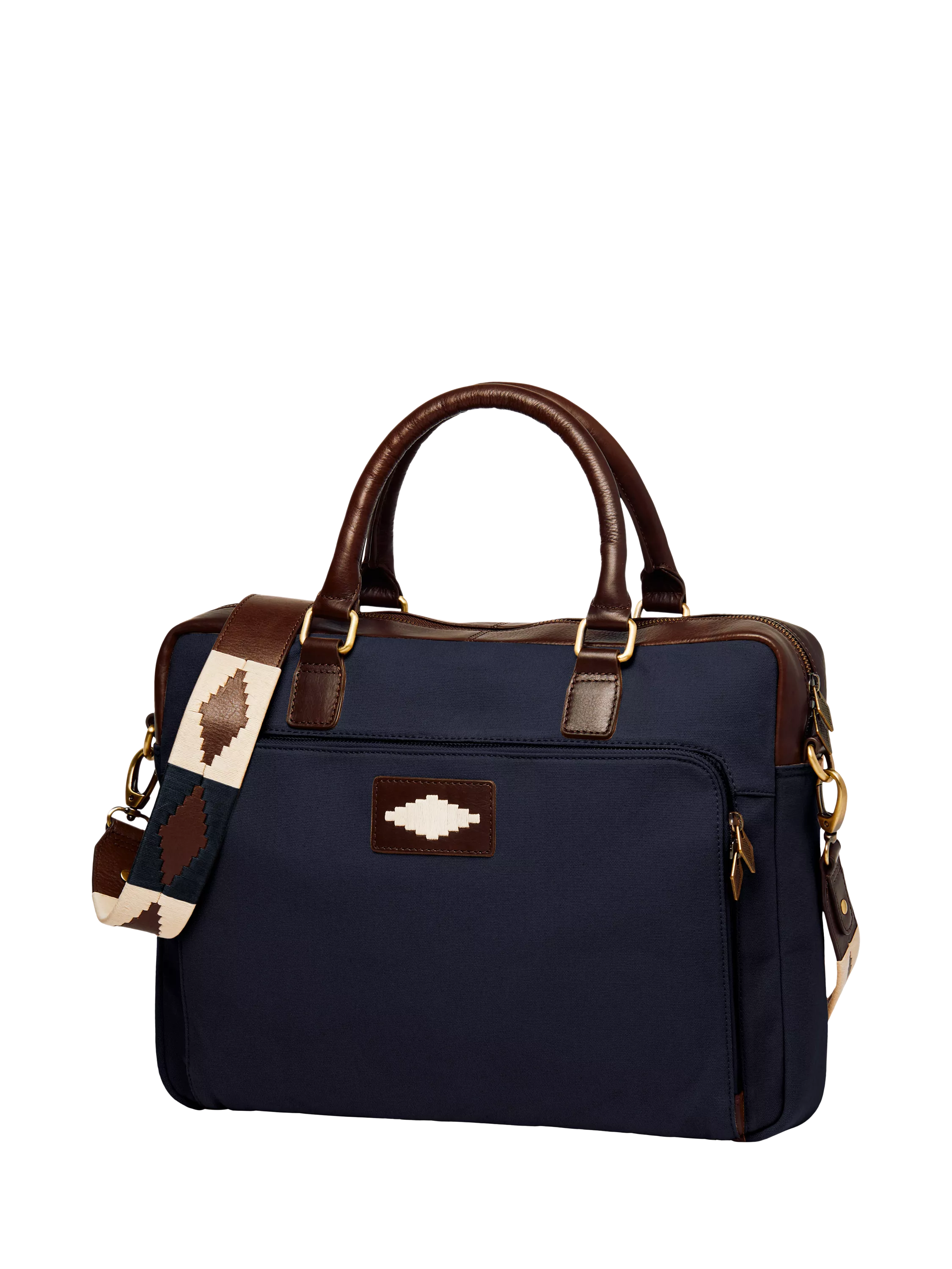 Pampeano Mensajero laptop briefcase in canvas with leather trim - British product