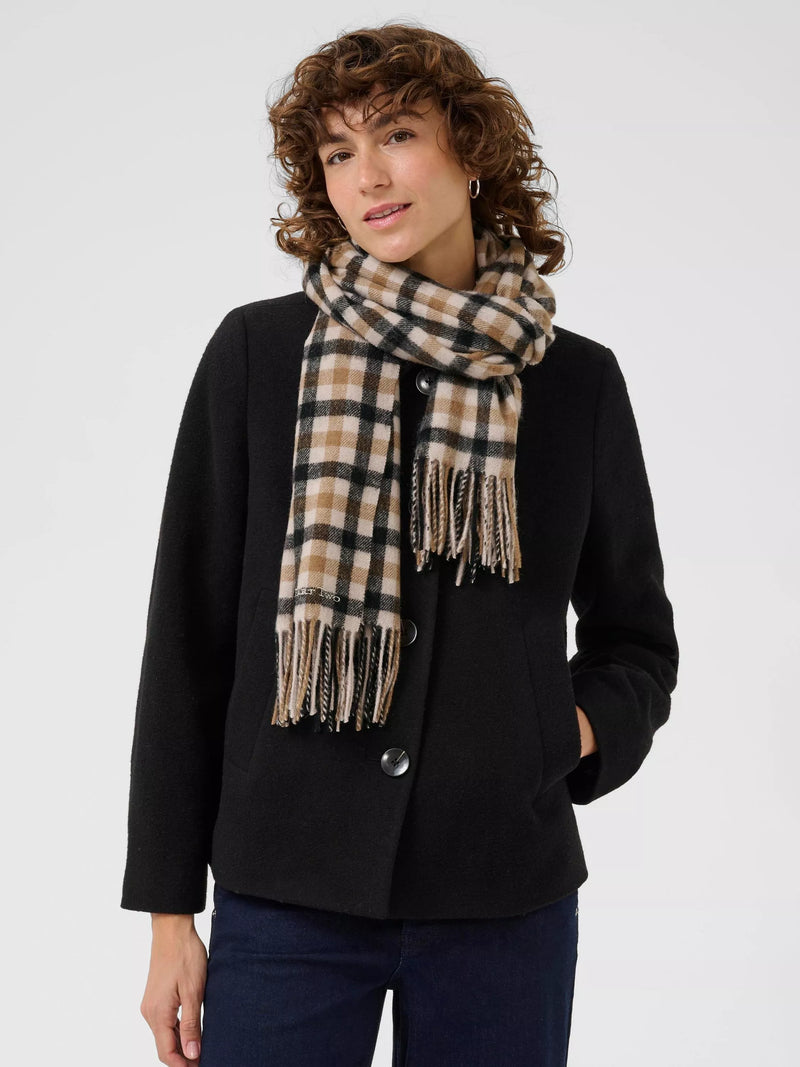 Part Two plaid pure wool scarf 46x182cm, UK version