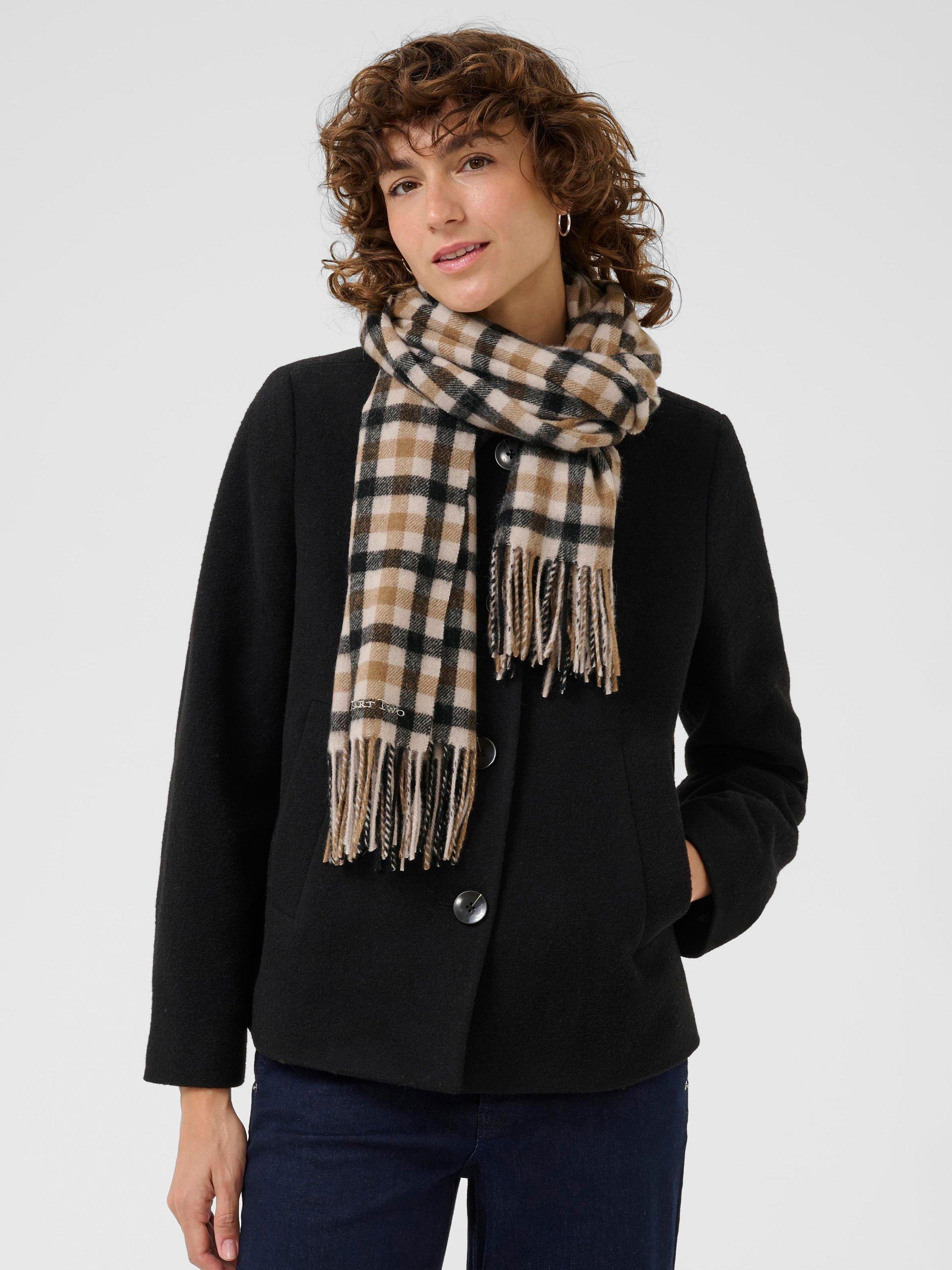 Part Two plaid pure wool scarf 46x182cm, UK version