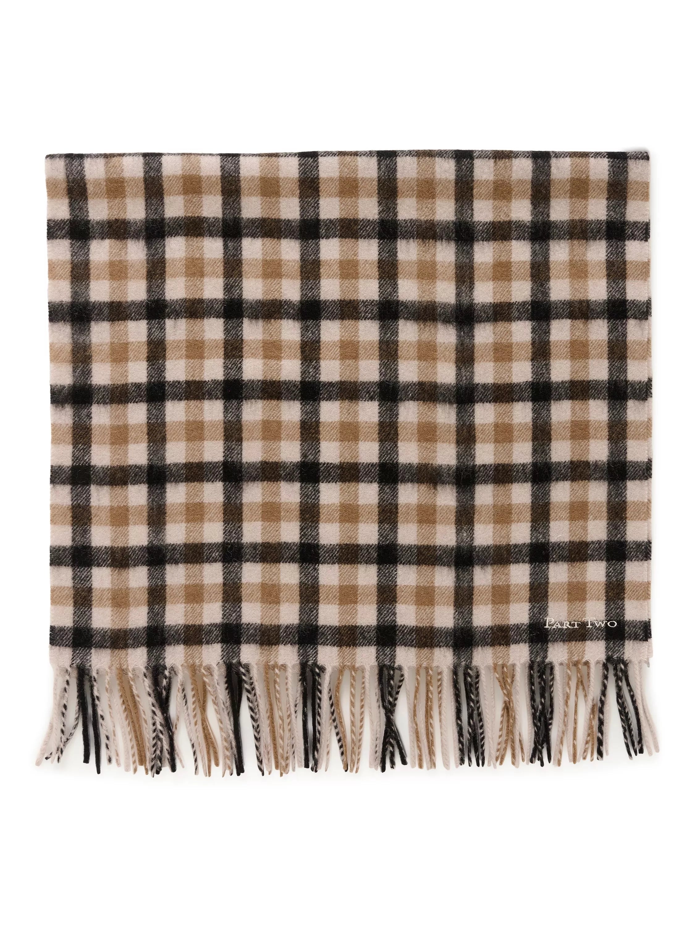 Part Two plaid pure wool scarf 46x182cm, UK version