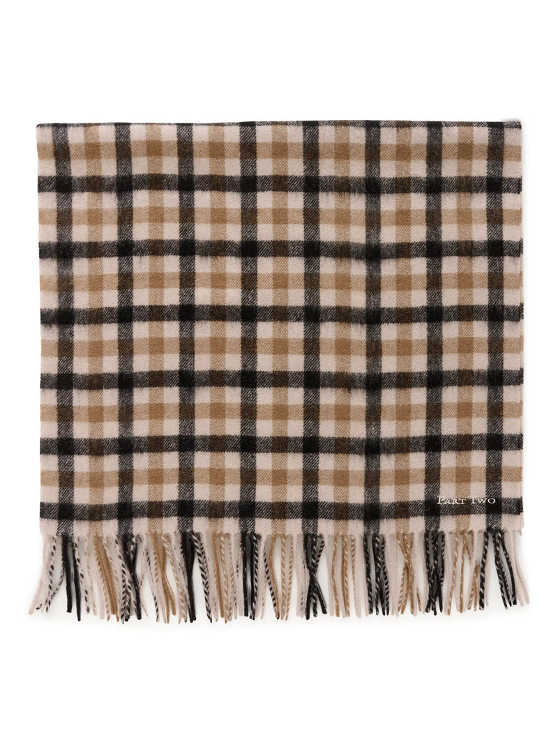 Part Two plaid pure wool scarf 46x182cm, UK version
