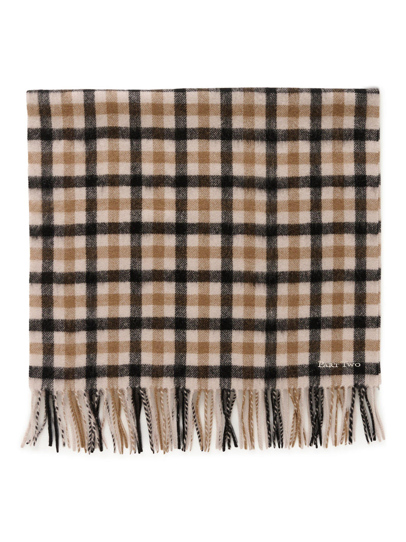 Part Two plaid pure wool scarf 46x182cm, UK version