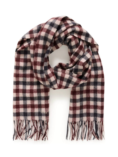 John Lewis Part Two Kitha Check Pure Wool Scarf, Red/Multi- Buy online at McGrocer