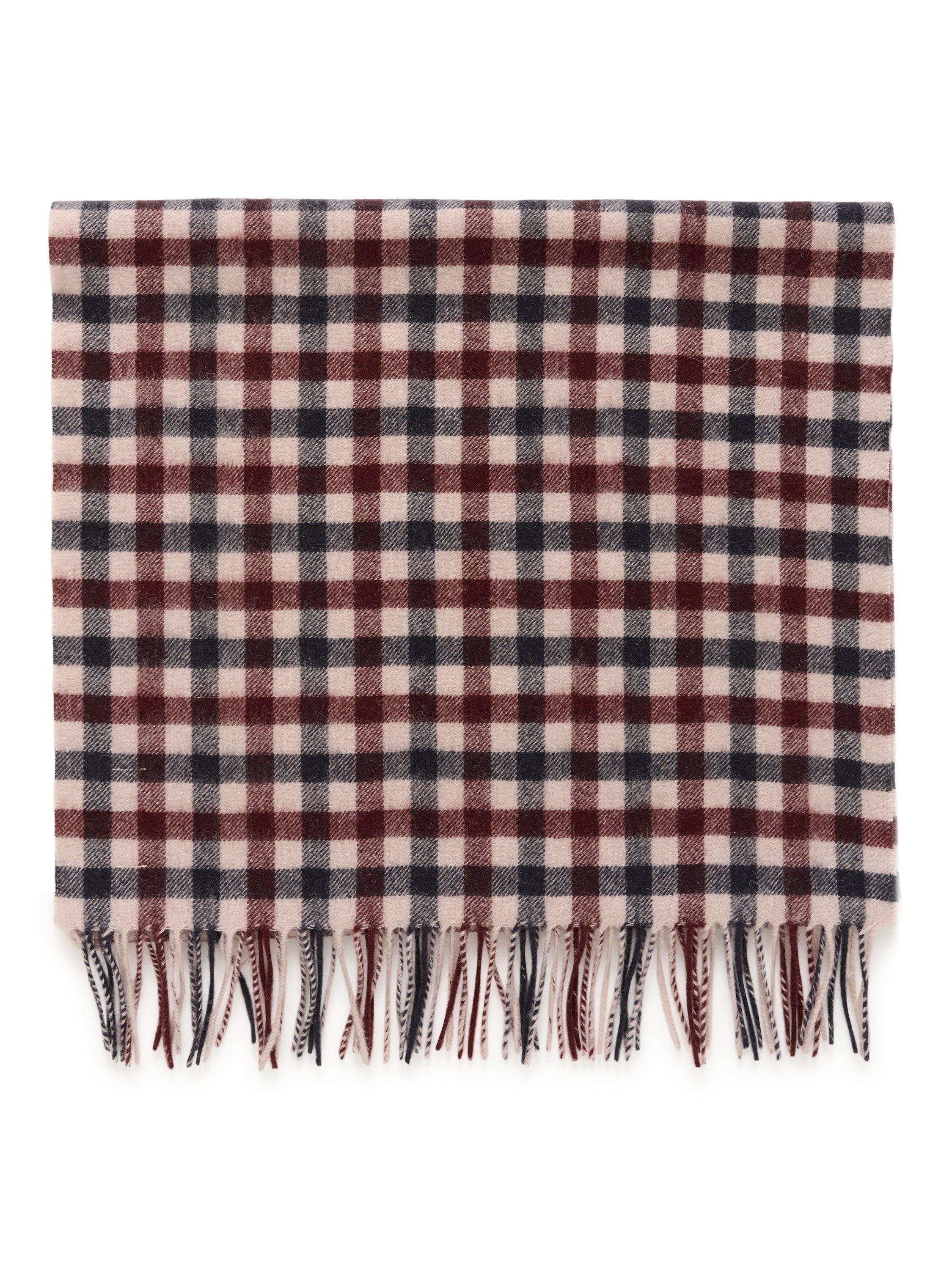 Part Two check wool scarf red multi, imported from the UK