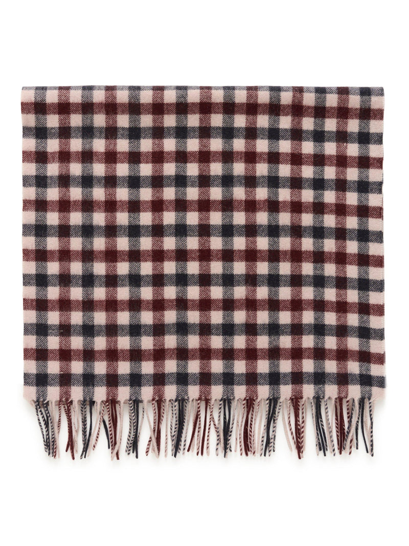 Part Two check wool scarf red multi, imported from the UK