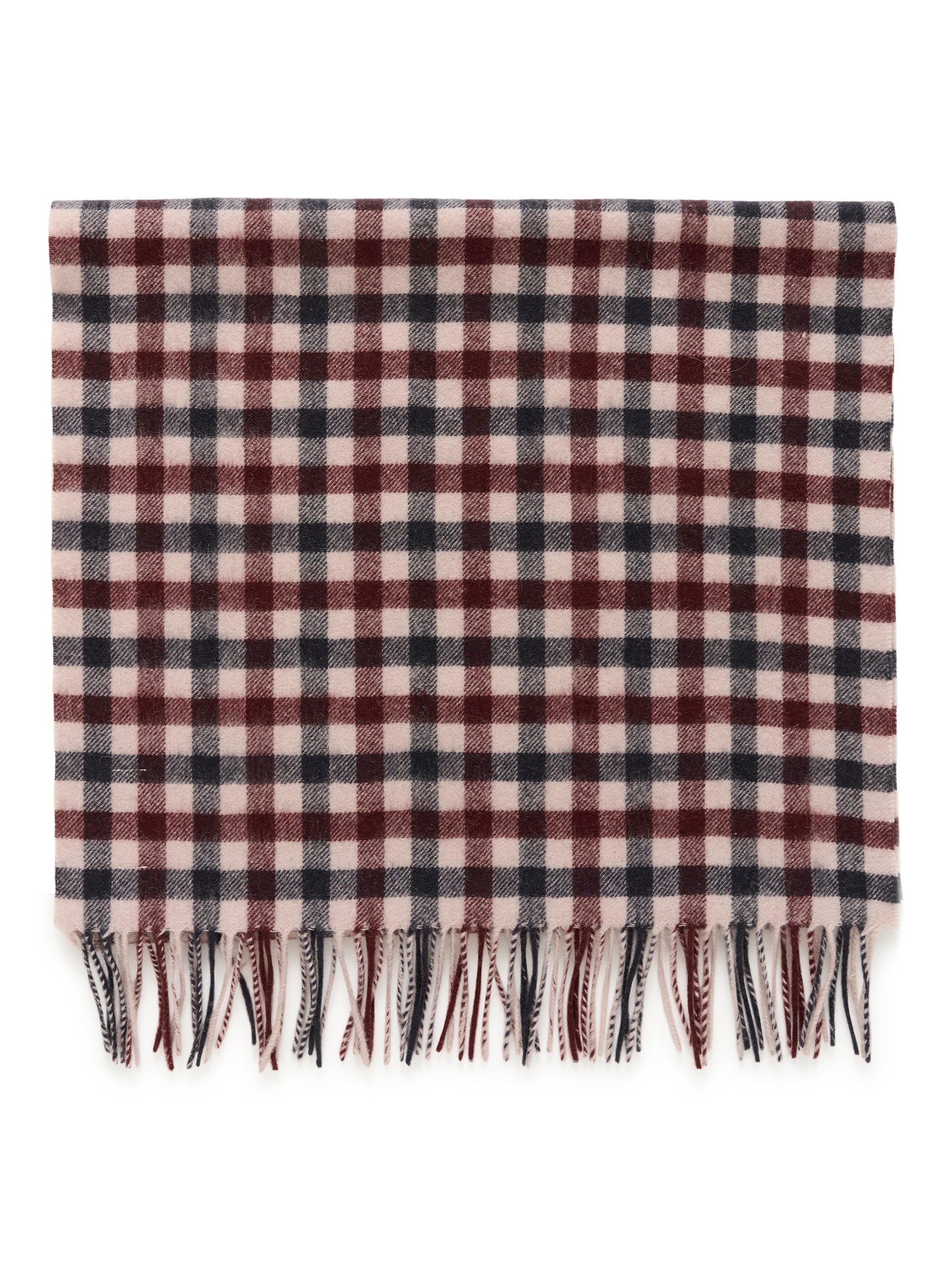 Part Two check wool scarf red multi, imported from the UK