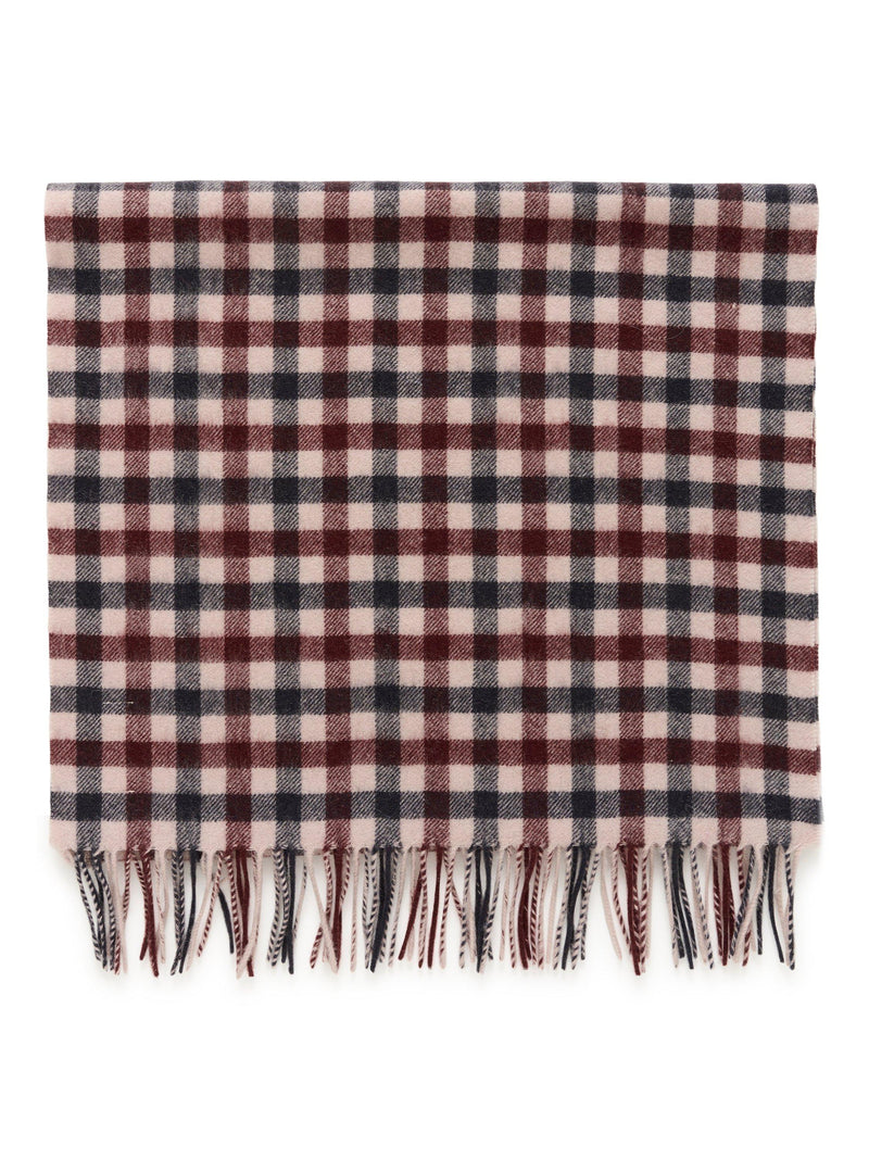 Part Two check wool scarf red multi, imported from the UK