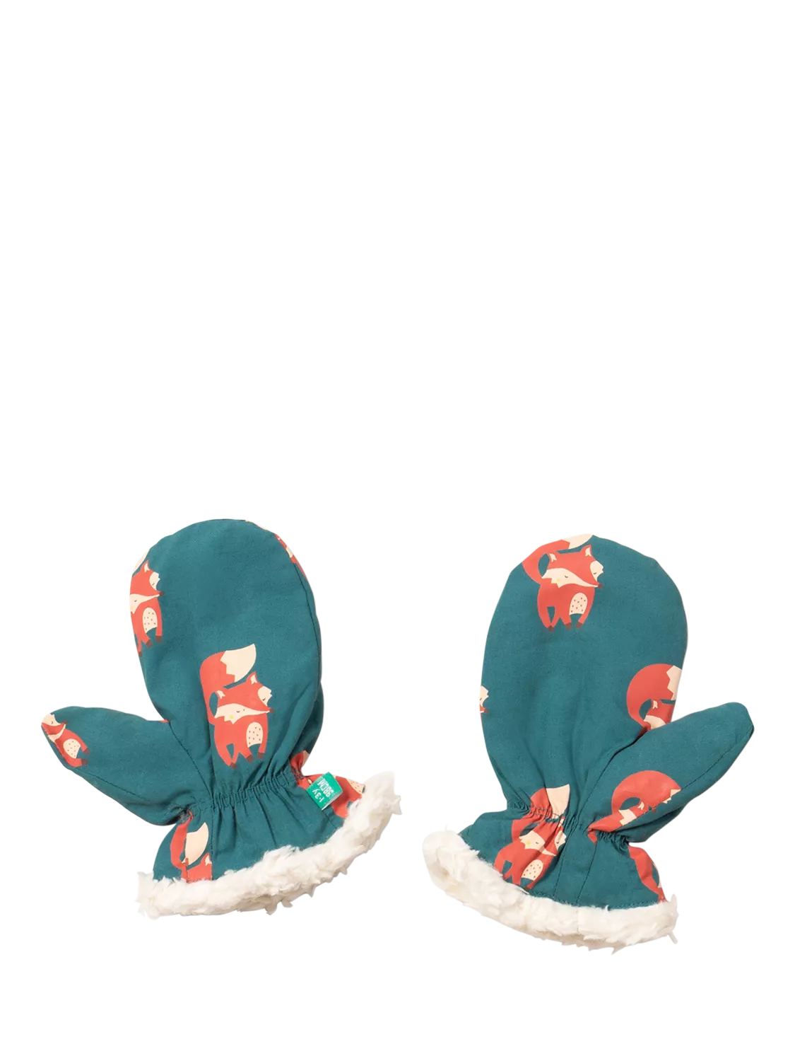 Little Green Radicals kids fox mittens blue, UK version