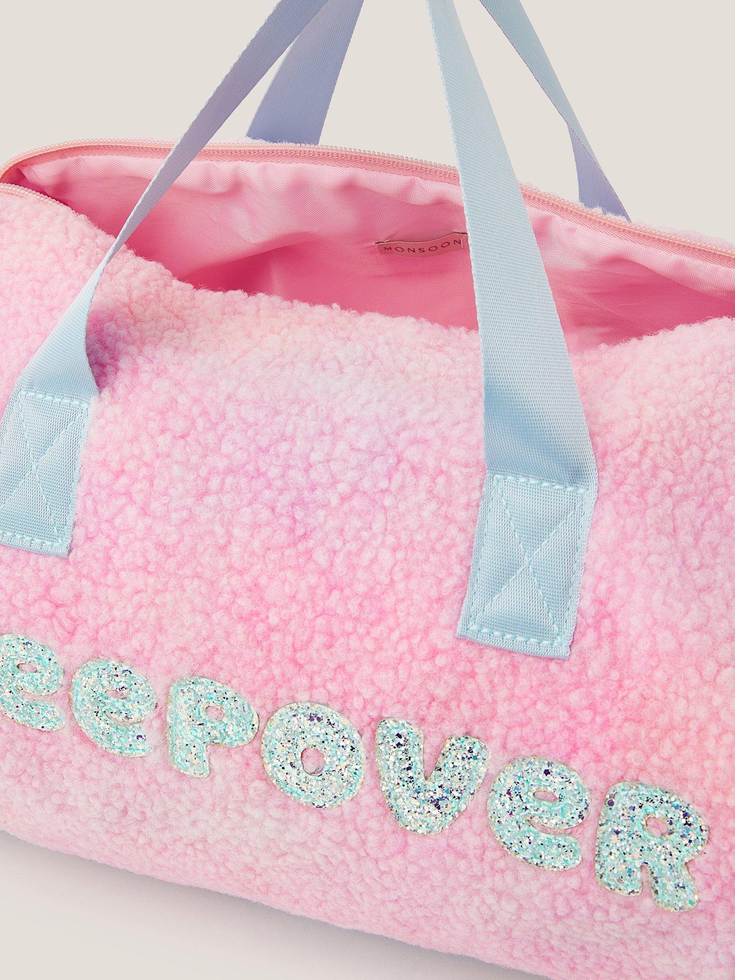 Monsoon faux fur unicorn sleepover duffle bag, UK version