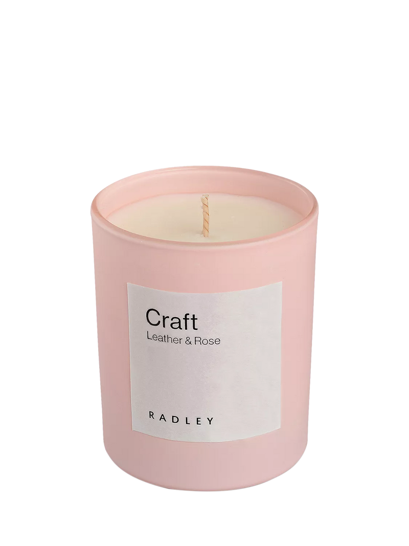 Radley Leather and Rose scented candle in glass jar, UK version