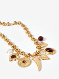 Mint Velvet statement charm necklace gold tone (British brand)