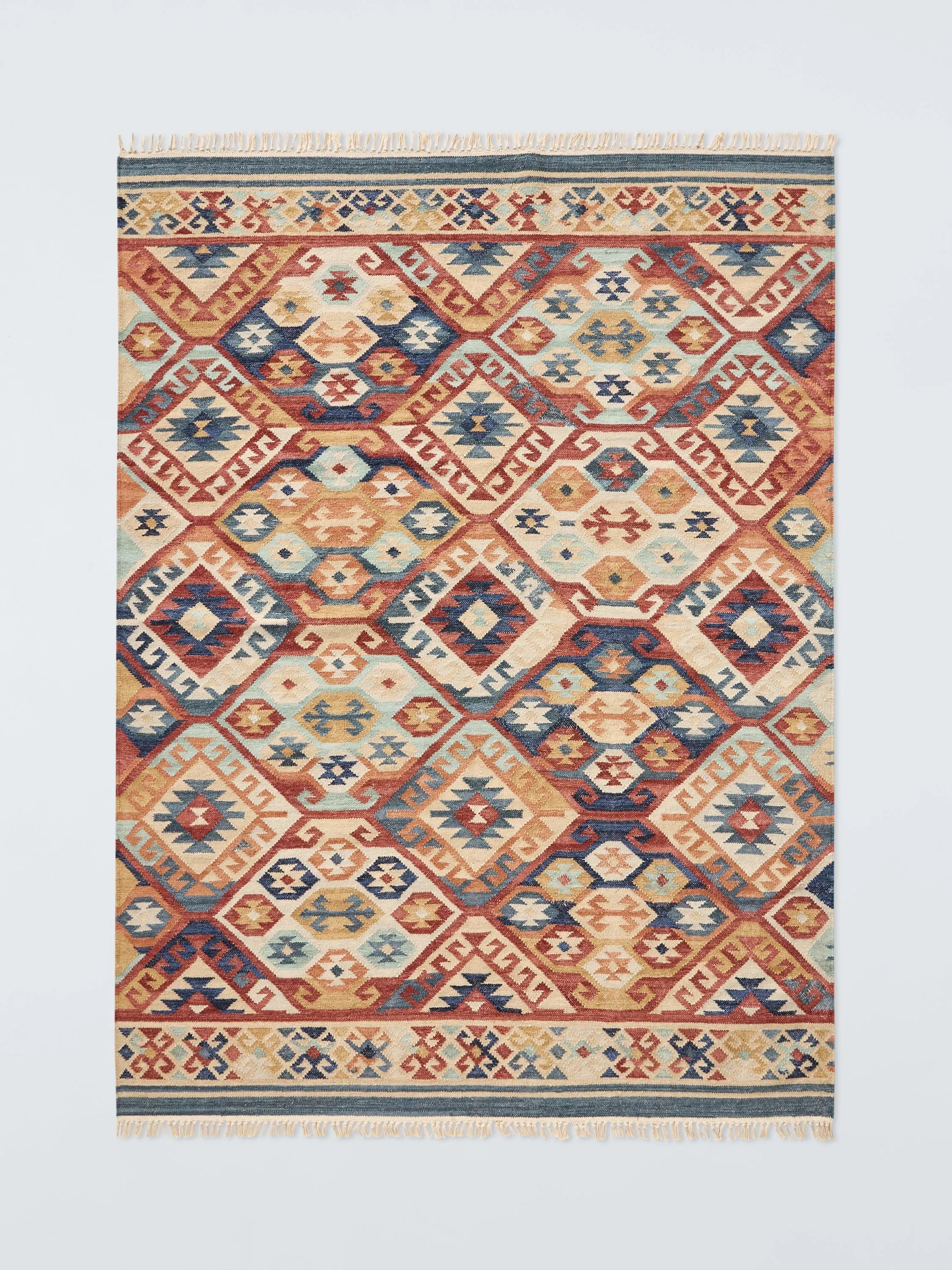 John Lewis Amina Kelim abstract rug in Multi, 180x120cm, imported from the UK