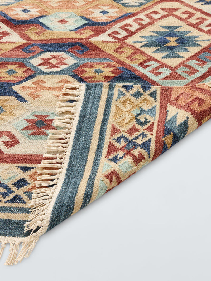 John Lewis Amina Kelim abstract rug in Multi, 180x120cm, imported from the UK