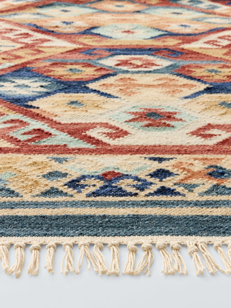John Lewis Amina Kelim abstract rug in Multi, 180x120cm, imported from the UK