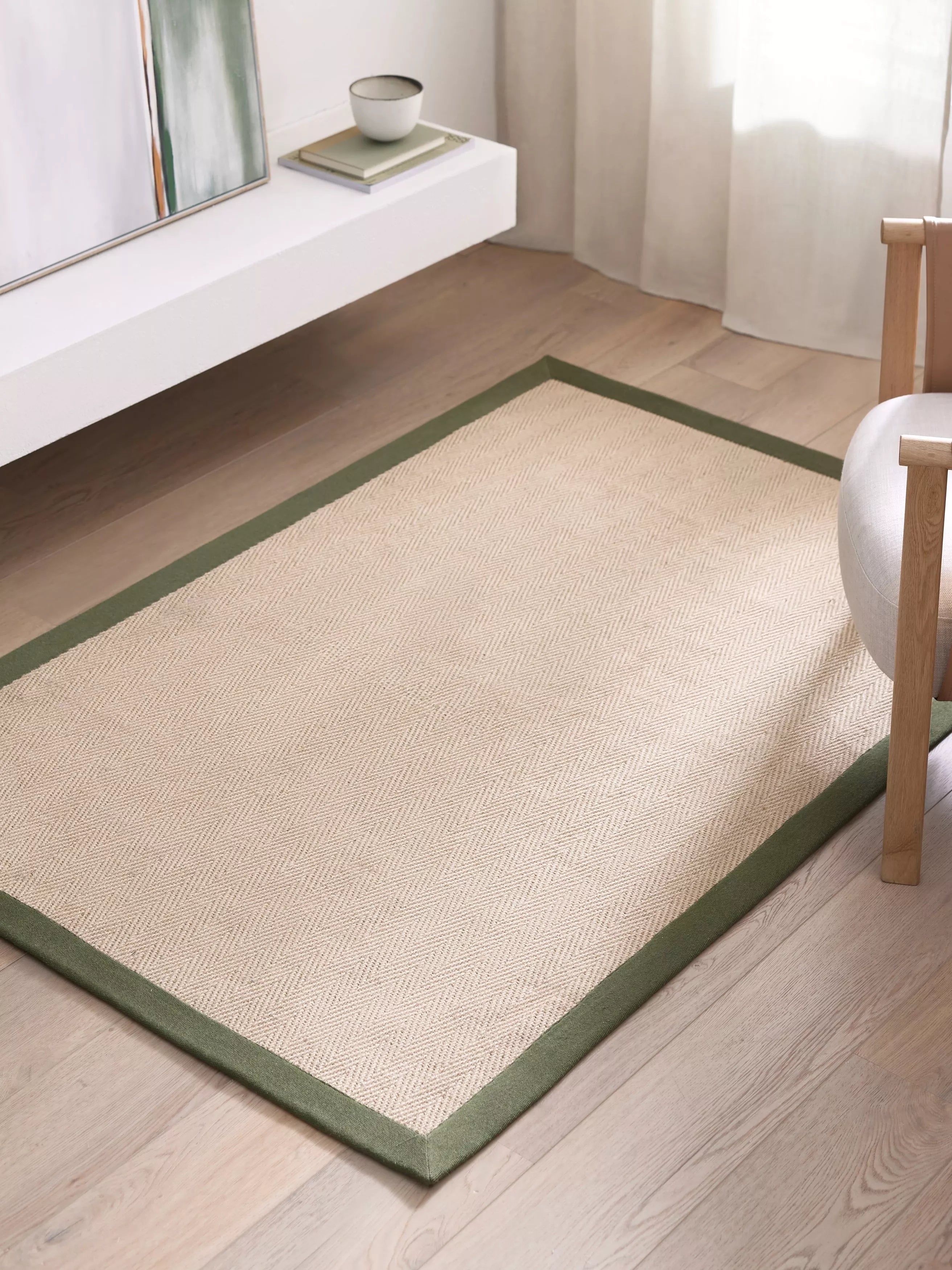 John Lewis herringbone pure jute rug 180x120cm, UK version