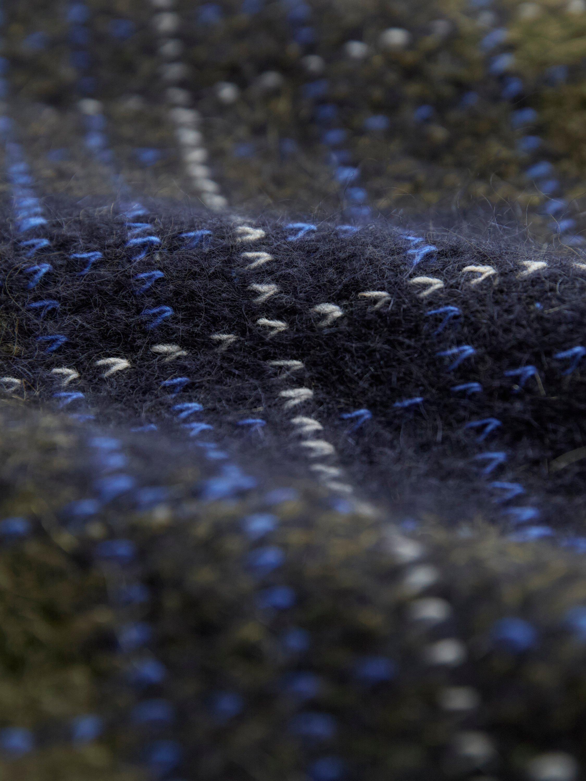Celtic & Co. heritage check scarf in moss/multi, imported from the UK