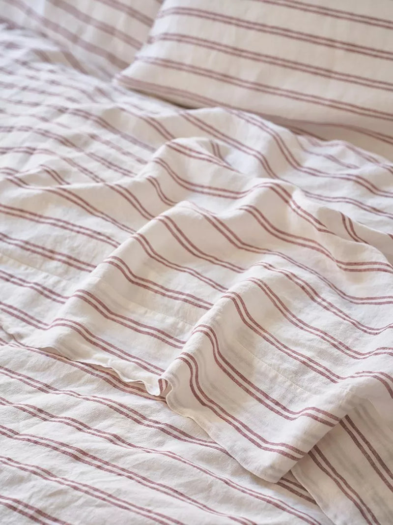 Piglet in Bed Kemptown Stripe flat sheet king size (British brand)