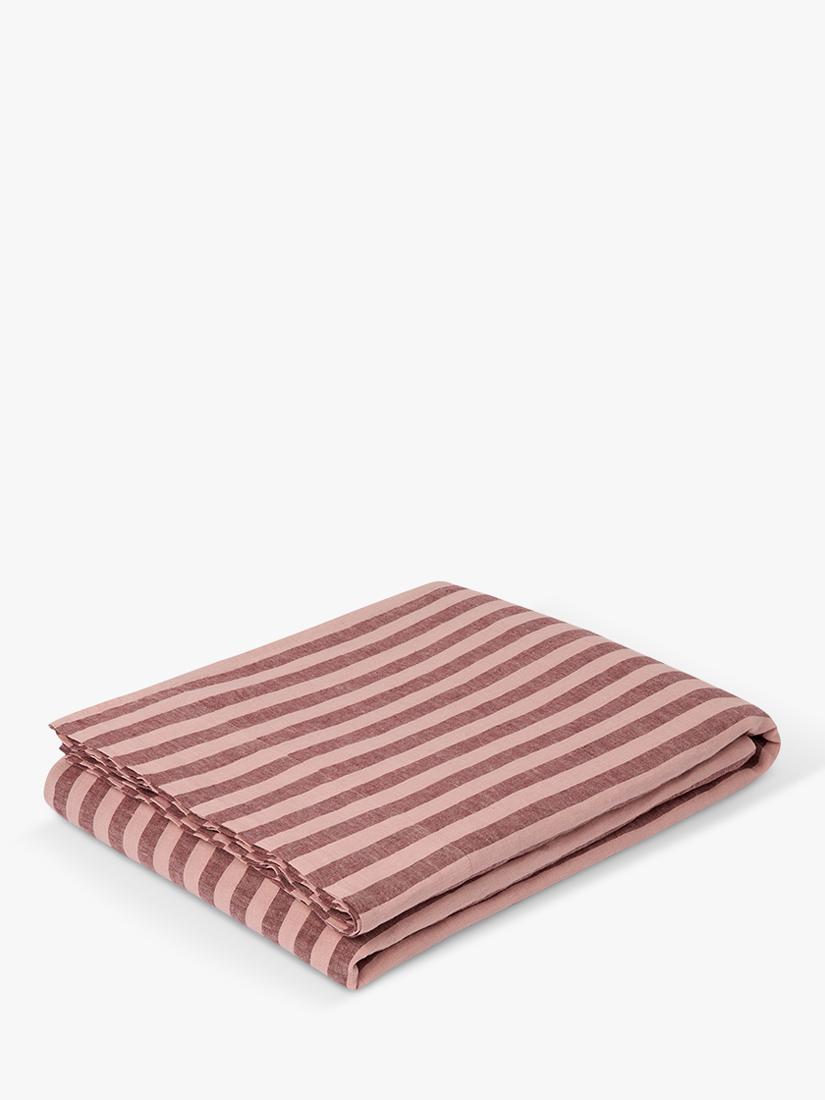 Piglet in Bed Pembroke stripe linen flat sheet (British brand)