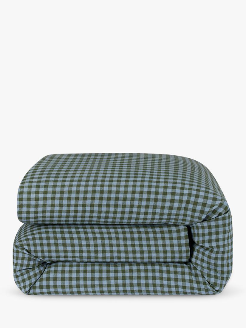 Piglet in Bed gingham linen blend bedding single - British product