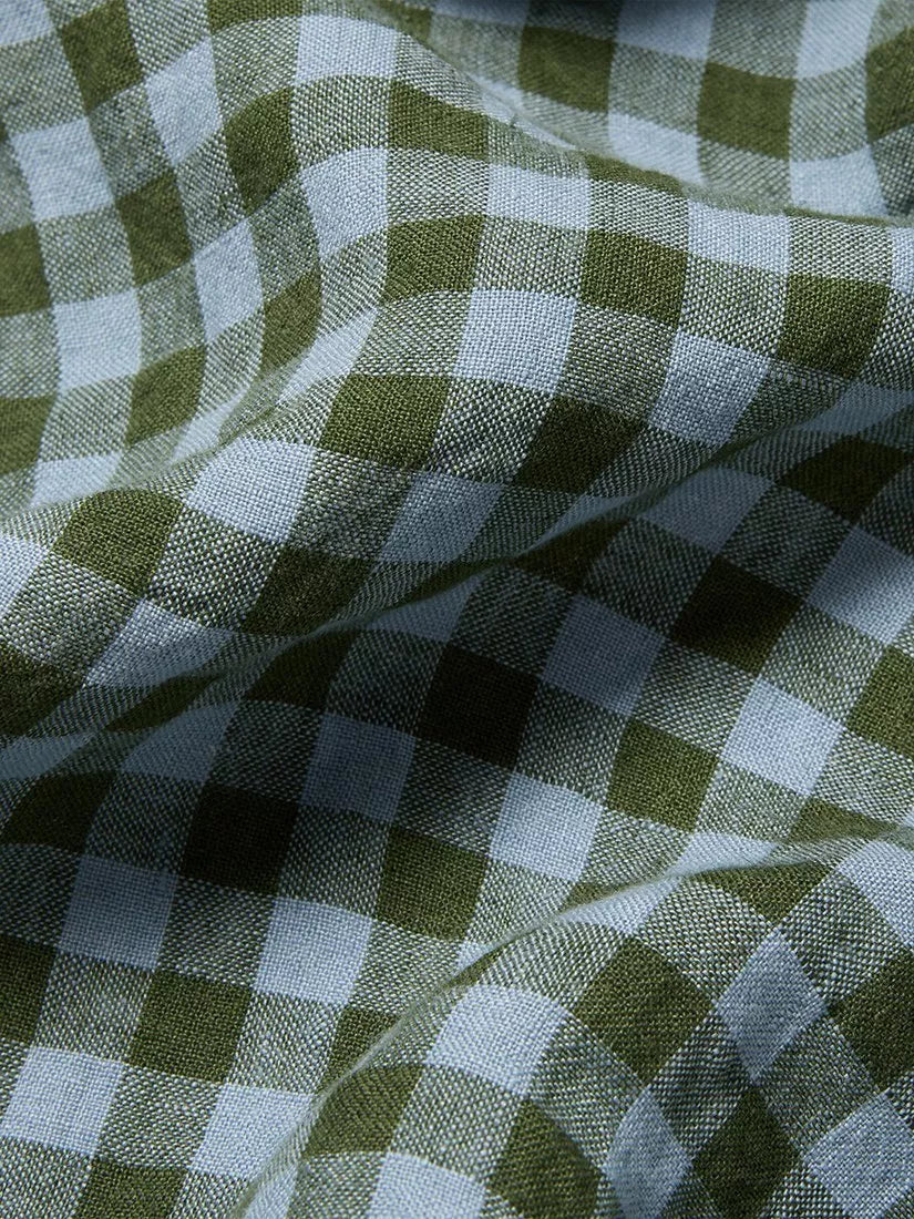 Piglet in Bed gingham linen blend bedding single - British product