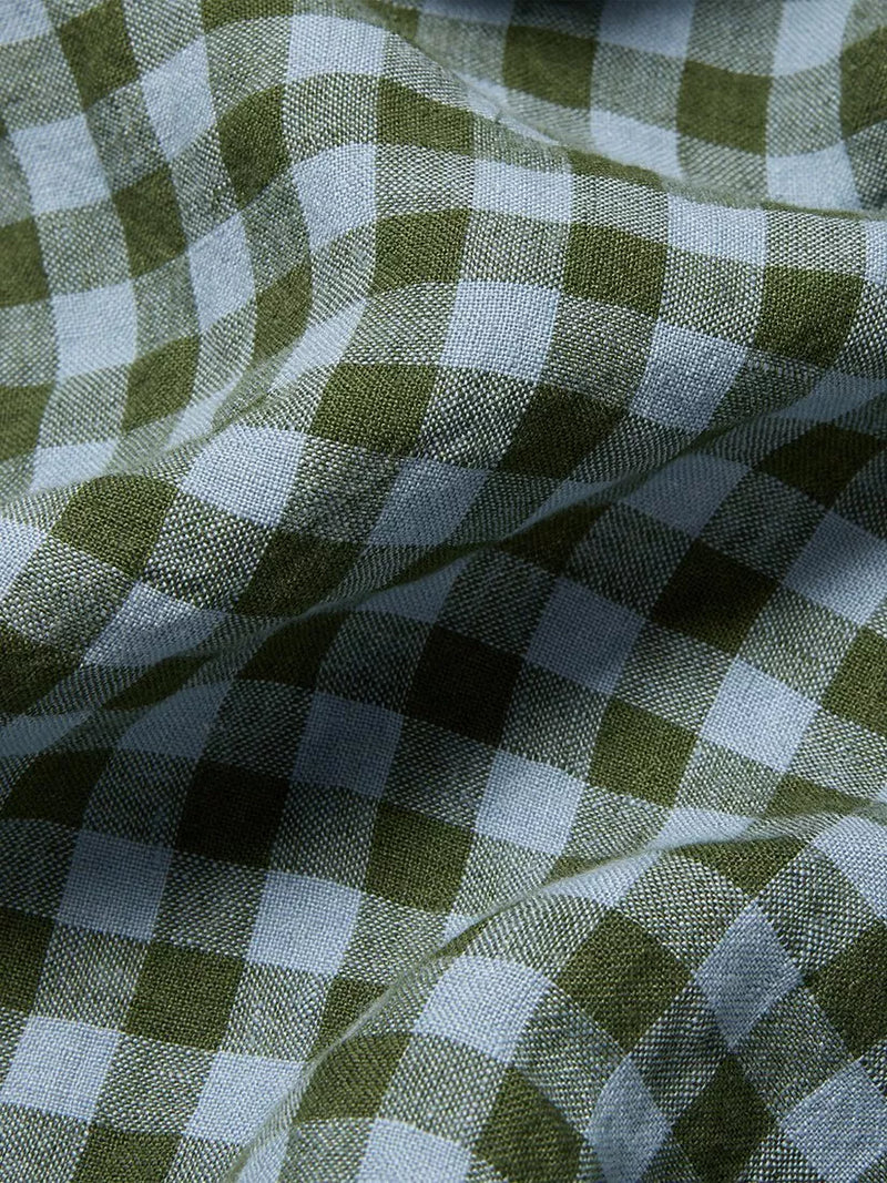 Piglet in Bed gingham linen blend bedding single - British product