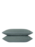 Piglet in Bed gingham linen blend bedding single - British product