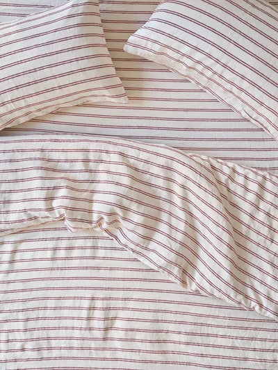 John Lewis Piglet in Bed Kemptown Stripe Linen Blend Duvet Cover - Single- Buy online at McGrocer