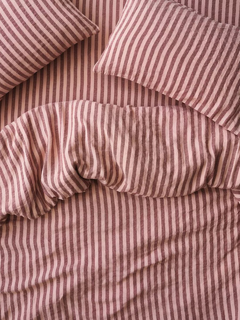 Piglet in Bed Pembroke Stripe Bettwäsche aus Leinenmischung, Doppelbett