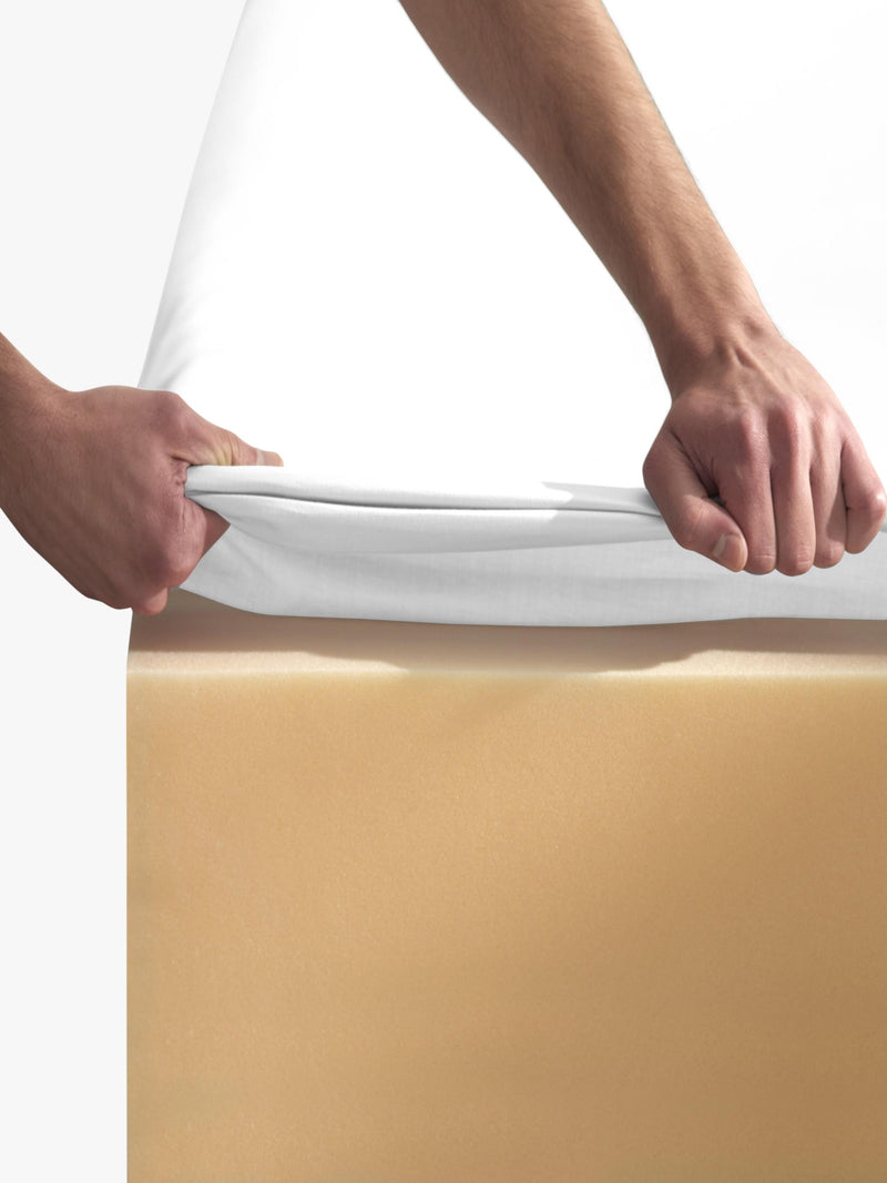 True Grip single fitted sheet white, UK version
