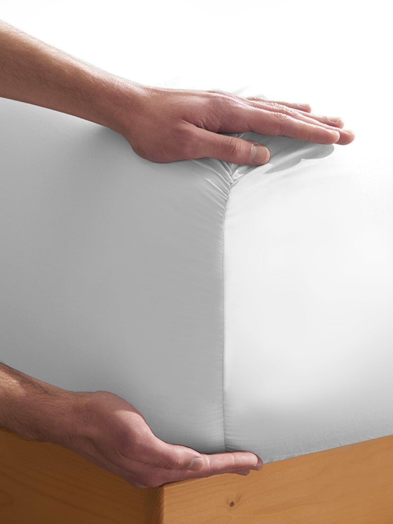 True Grip single fitted sheet white, UK version