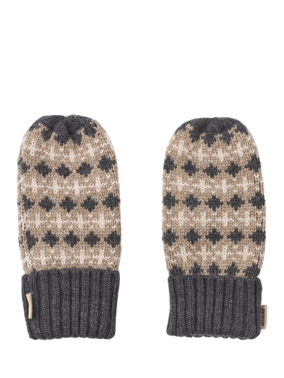 John Lewis WHEAT Kids' Merino Wool Jacquard Mittens Charcoal- Buy online at McGrocer
