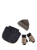WHEAT kids' merino wool jacquard mittens charcoal, UK version