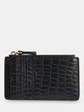 Whistles croc zip top card holder black leather, imported from the UK