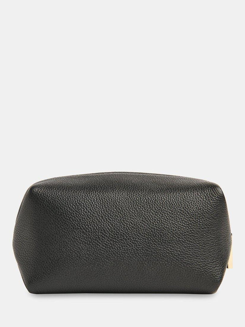 Whistles Ria black leather zip pouch, imported from the UK