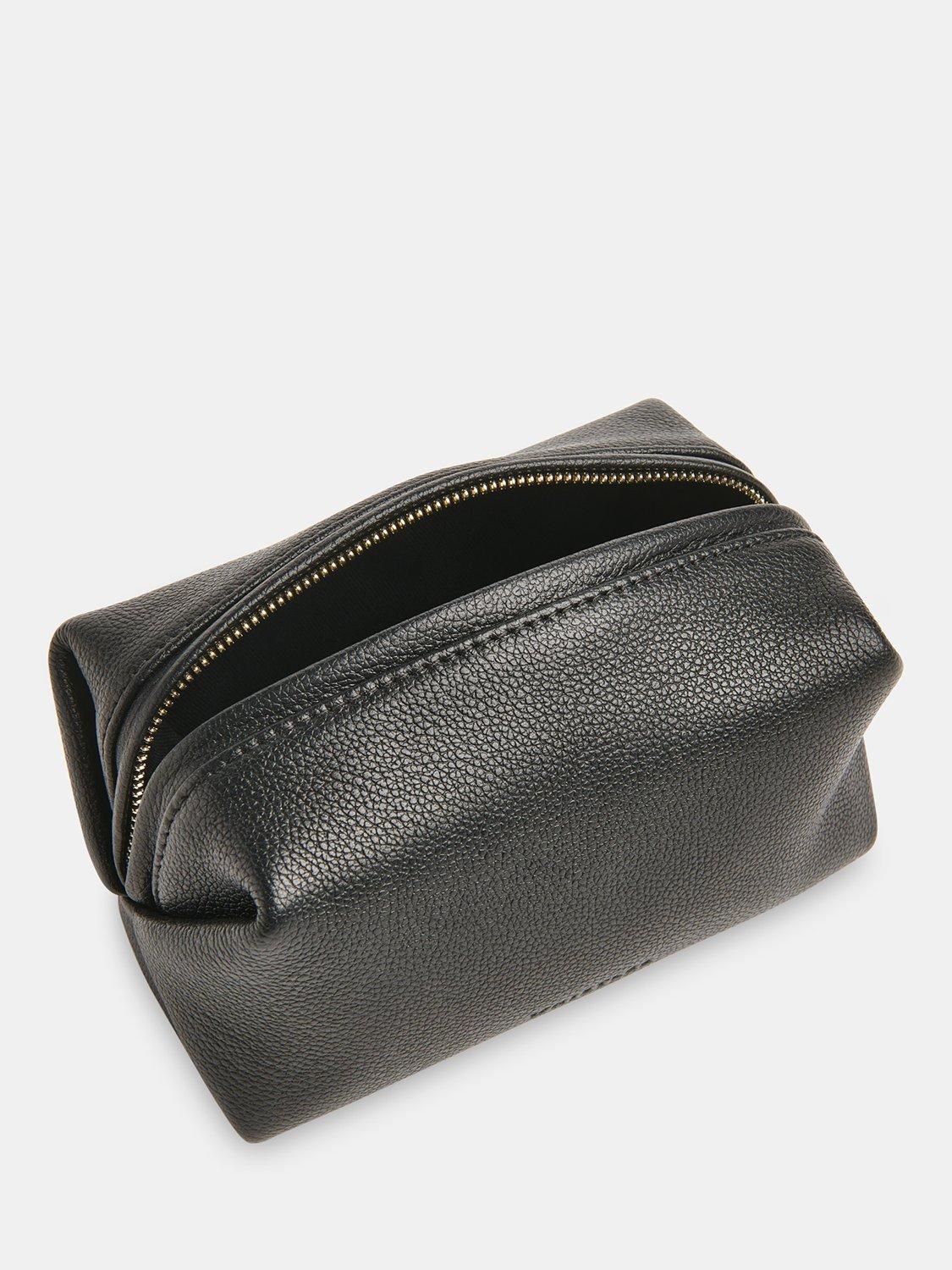 Whistles Ria black leather zip pouch, imported from the UK
