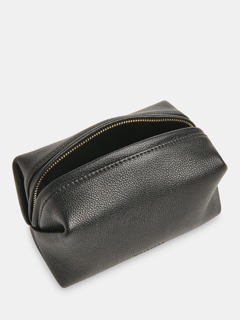Whistles Ria black leather zip pouch, imported from the UK