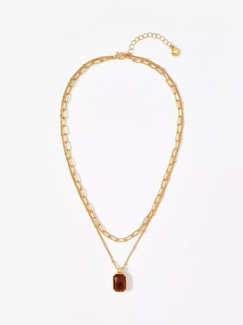 Mint Velvet gold layered resin necklace (British brand)