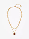 Mint Velvet gold layered resin necklace (British brand)