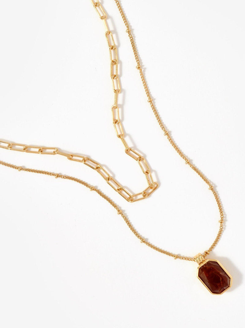 Mint Velvet gold layered resin necklace (British brand)