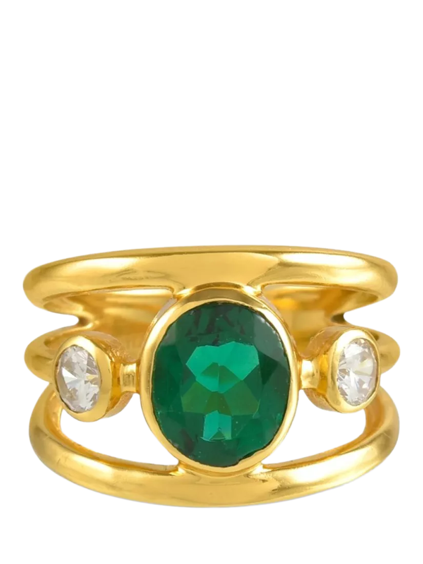 Shyla Gigi crystal cocktail ring 22ct gold plating, imported from the UK